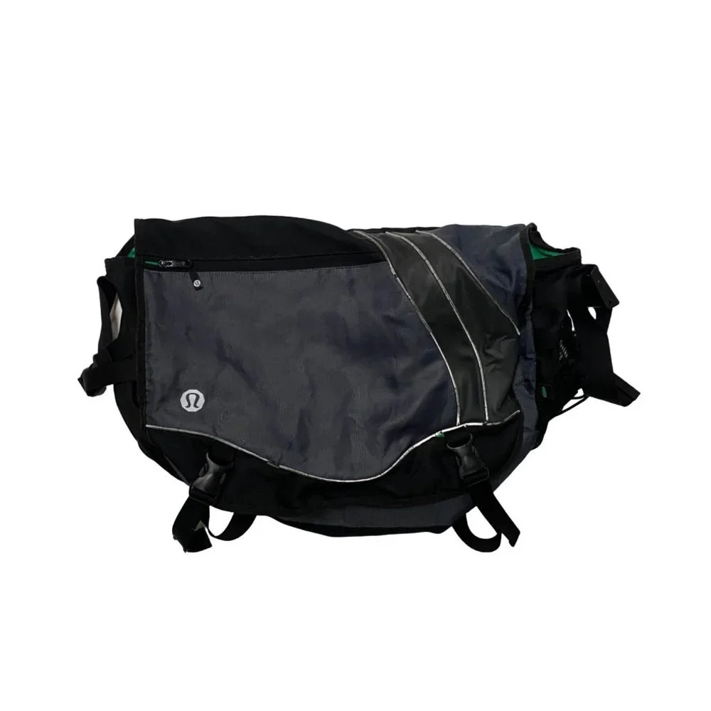 Lululemon Crossbody Messenger Bag Gray Green Black 19